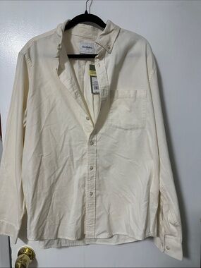 Goodfellow & Co Men's Off-White Long-Sleeve Button-Down Shirt